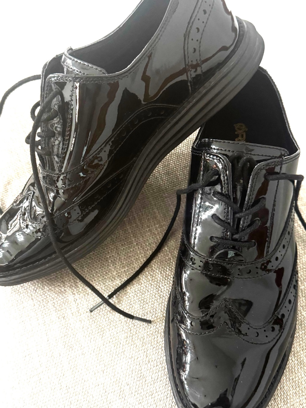 Cole Haan Riginalgrand Black Patent Wingtip Oxfords